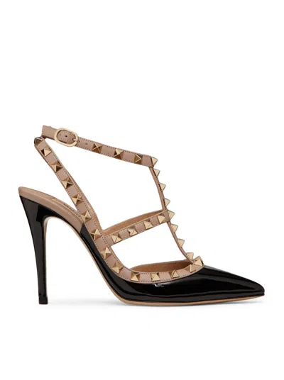 Valentino Garavani Rockstud Patent Pumps With 100mm Straps