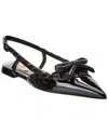 Valentino Rockstud Bow Slingback Ballerina In Patent Leather With Tone-on-tone Studs In Black