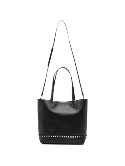 Valentino Garavani Tote Bag Adjustable Straps Textured Finish In Black
