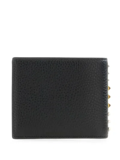 Valentino Garavani Rockstud Pebbled-leather Wallet In Black