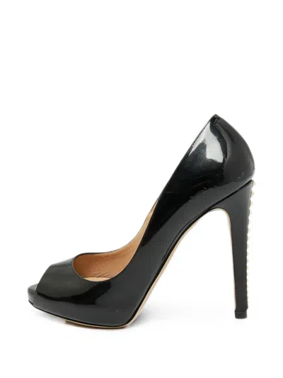 Pre-owned Valentino Garavani Rockstud Peep-toe Pumps In Black