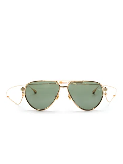 Valentino Garavani Rockstud Pilot-frame Sunglasses In 金色