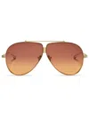 Valentino Rockstud Pilot-frame Sunglasses In Brown