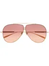 Valentino Rockstud Pilot-frame Sunglasses In Gold
