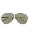 Valentino Rockstud Pilot-frame Sunglasses In Gold