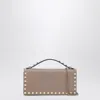 Valentino Rockstud Pink Powder Chain Wallet In Neutral