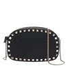 Valentino Borsa A Tracolla Rockstud In Pelle Nera Donna