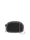 Valentino Womens Rockstud Leather Mini Crossbody Bag Nero In Black