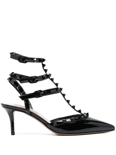 Valentino Garavani Patent Rockstud Pumps With Matching Straps And Studs 65 Mm Woman Black 41.5