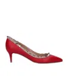 Valentino Rockstud Pointed-toe Pumps In Red
