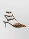 Valentino Rockstud Pointed Toe Stiletto Pumps In Animal Print