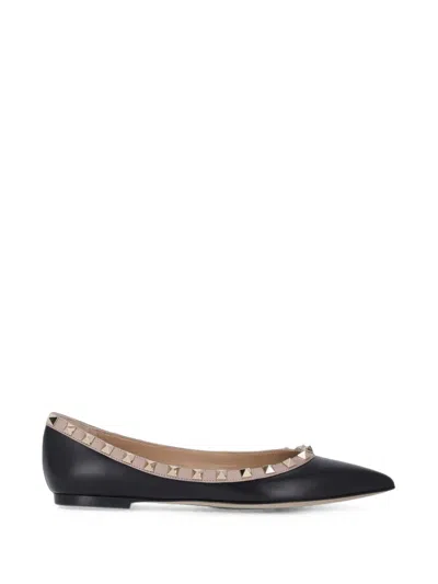 Valentino Garavani Rockstud Point-toe Ballet Flats In Yellow