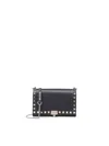 Valentino Rockstud Pouch In Calfskin In Black