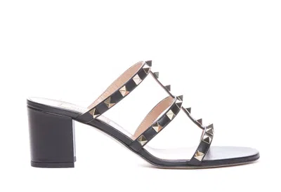 Valentino Garavani Rockstud Pump Sandals In Black