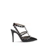 Valentino Studded Strappy Leather Pumps In Black
