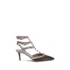 Valentino Rockstud 65 Two-tone Leather Pumps In Brown