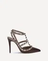 Valentino Garavani Rockstud Pointed Toe Pumps In Brown
