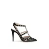 Valentino Rockstud 100 Lace And Suede Pumps In Multi