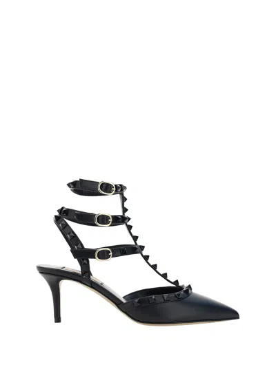 Valentino Garavani Patent Rockstud Pumps With Matching Straps And Studs 65 Mm Woman Black 41.5
