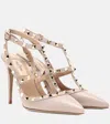 Valentino Rockstud Caged 100 Leather Pump In Neutrals