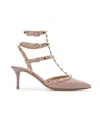 Valentino Garavani Rockstud Patent Leather Slingback Pumps In Neutral