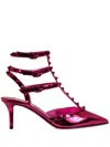 Valentino Rockstud Patent Leather Slingback Pumps In Pink