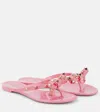 Valentino Pvc Thong Slippers Featuring Bow Detail In Pink
