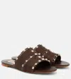 Valentino Rockstud Leather Sandal In Brown