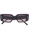 Valentino Rockstud Rectangle-frame Glasses In Black