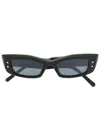 Valentino Rockstud Rectangle-frame Sunglasses In Schwarz