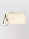 Valentino Rockstud Rectangular Clutch Bag With Wrist Strap In Neutral