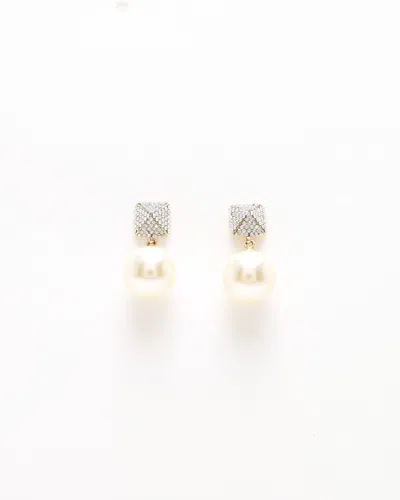 Valentino Garavani Valentino Rockstud Rhinestone And Pearl Earrings In Multi