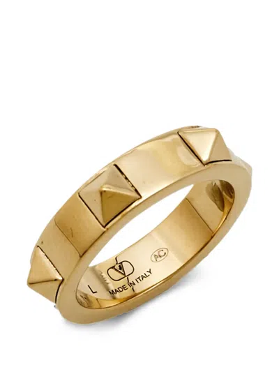 Pre-owned Valentino Garavani Rockstud Ring In Gold