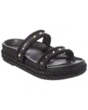 Valentino Black Rockstud Sandals In Black