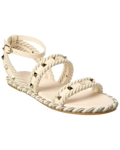 VALENTINO GARAVANI VALENTINO ROCKSTUD ROPE & LEATHER SANDAL