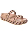 Valentino Rockstud Rope & Leather Slide In Pink