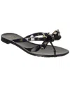 Valentino Garavani Mini Bow Sandals With Platinum-finish Studs In Black