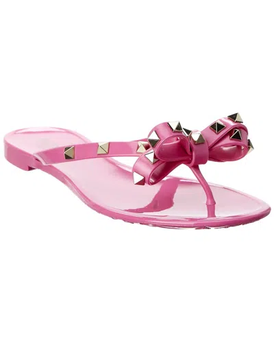 Valentino Garavani Valentino Rockstud Rubber Flip Flop In Pink