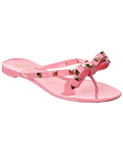 Valentino Garavani Valentino Rockstud Rubber Flip Flop In Pink