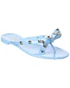Valentino Rockstud Rubber Sandal In Blue