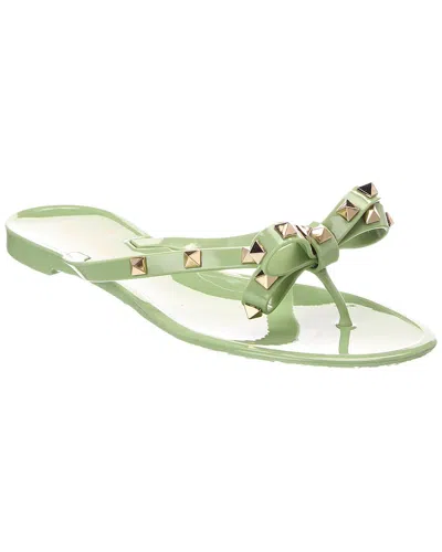 Valentino Garavani Valentino Rockstud Rubber Sandal In Green