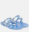 Valentino Summer Rockstud Thong Sandals In Blue