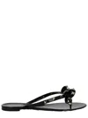 Valentino Garavani Mini Bow Sandals With Platinum-finish Studs In Black