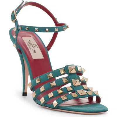 Valentino Garavani Valentino Rockstud Sandal In Teal