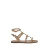 Valentino Garavani Rockstud Sandals In Brown