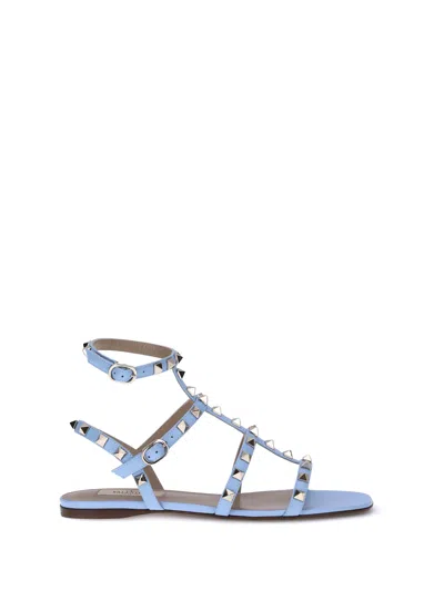 Valentino Garavani Rockstud Sandals In Blue