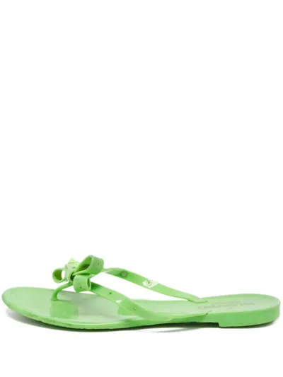 Pre-owned Valentino Garavani Rockstud Sandals In Green