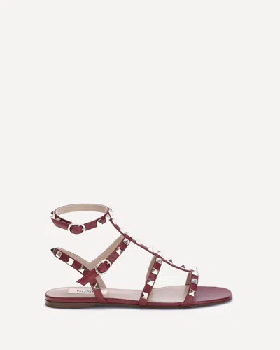 Valentino Garavani Rockstud Sandals In Red