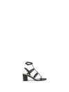 Valentino Leather Rockstud Block Heel Sandals In Black