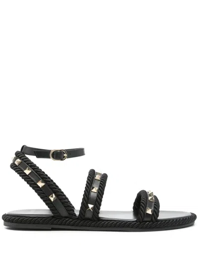 Valentino Garavani Rockstud Sandals In Black